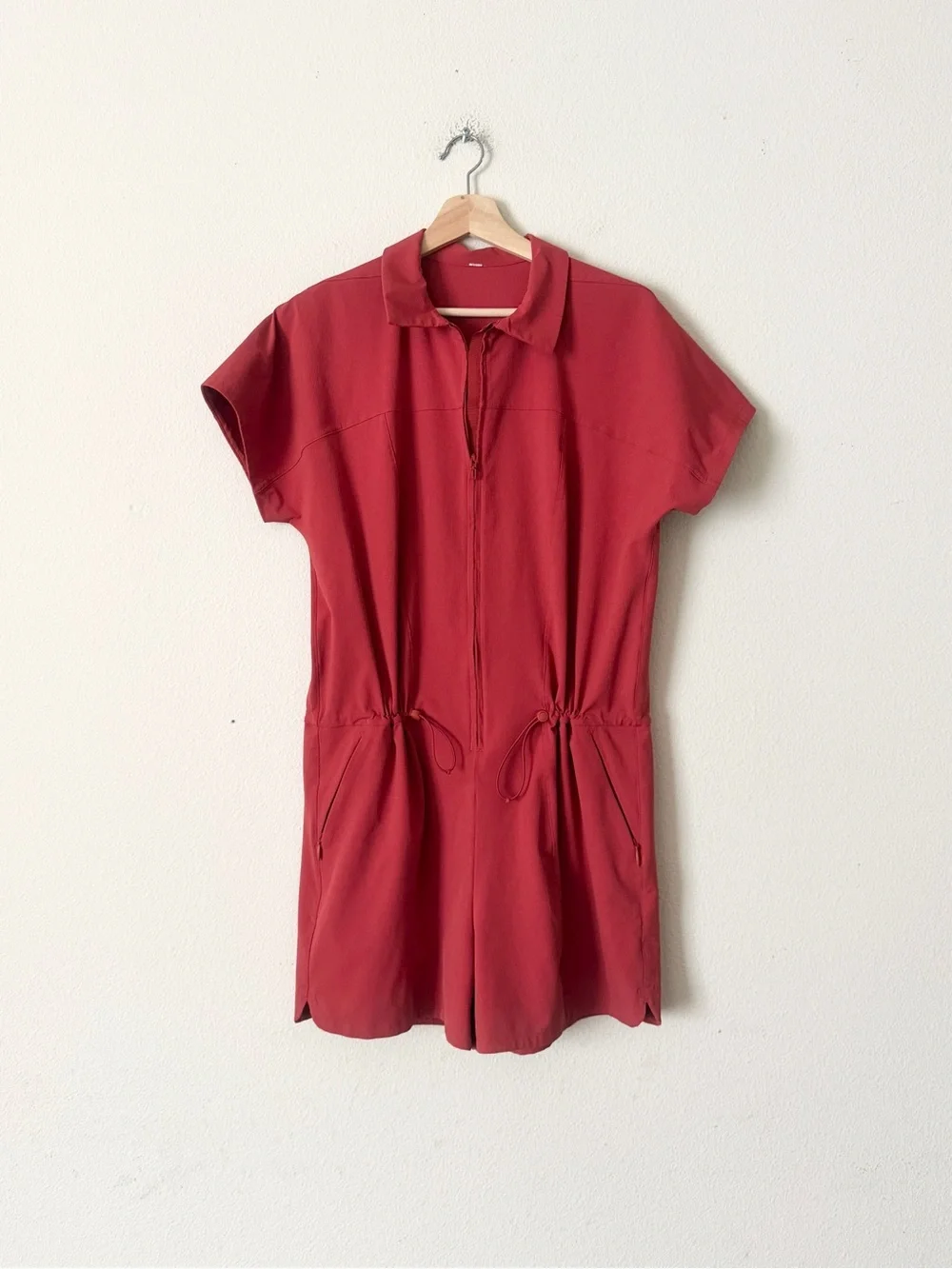 Lululemon SIZE 6 Stretch Rib Pocketed Romper in Red Rock